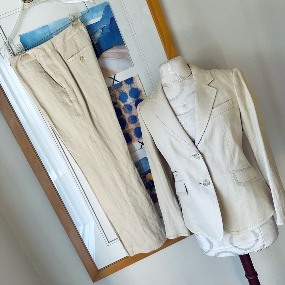 Talbots Petites 3pc Pant Suit Linen Blend Established 1947 6P NWT $380